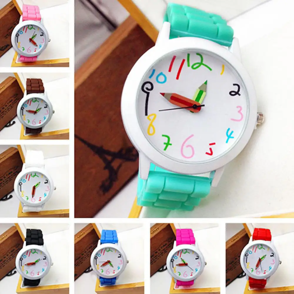 

Creative Fashion Unisex Student Wristwatch Silicone Strap Analog Quartz Wrist Watch Christmas Gift