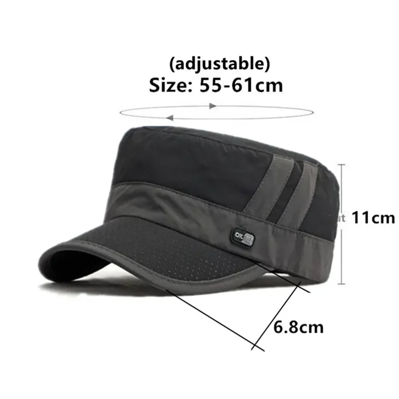 

Snapback Cap New Spring Summer Men's Cap Vintage Breathable Military Hats Sunscreen Flat Caps For Men Camping Fishing Cap