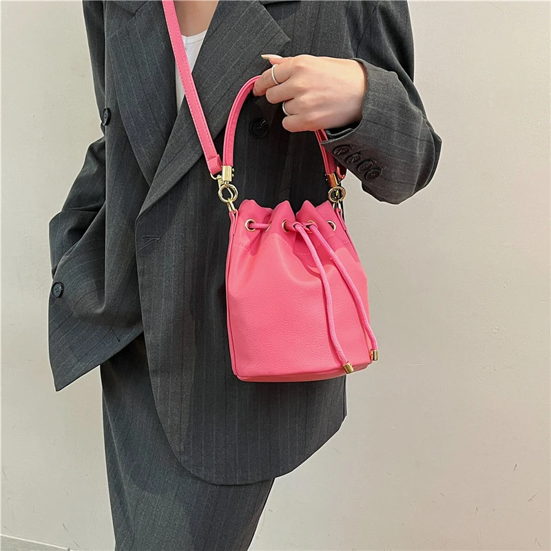 Designer Black Coffee Crossbody Bags Women Luxury Pu Leather Handbags And Purse Retro Bucket Shoulder Bags Tote
