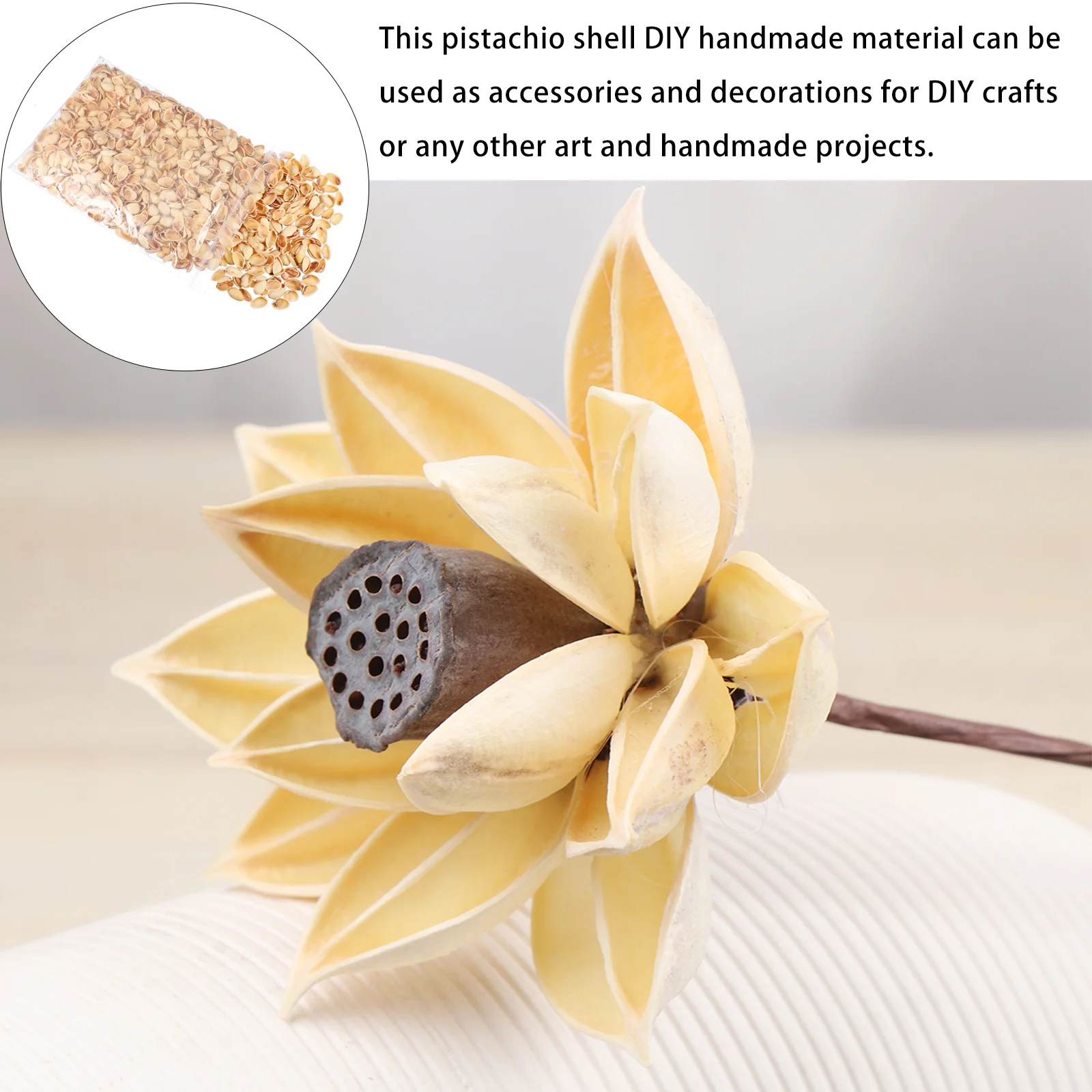 

1 упаковка нелиняющих материалов для творчества: скорлупа фисташек для развития воображения и креативных способностей детей