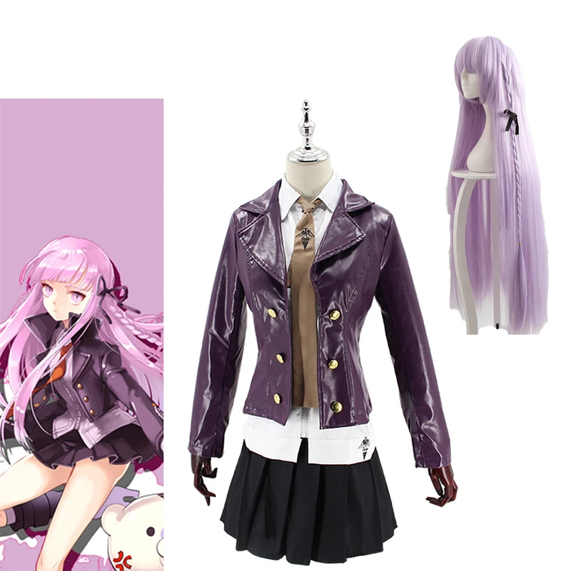 Danganronpa Dangan-Ronpa Kyoko Kirigiri women Cosplay Costume Sweatshirt Halloween Cosplay Costume Wig shirt Jacket Suit