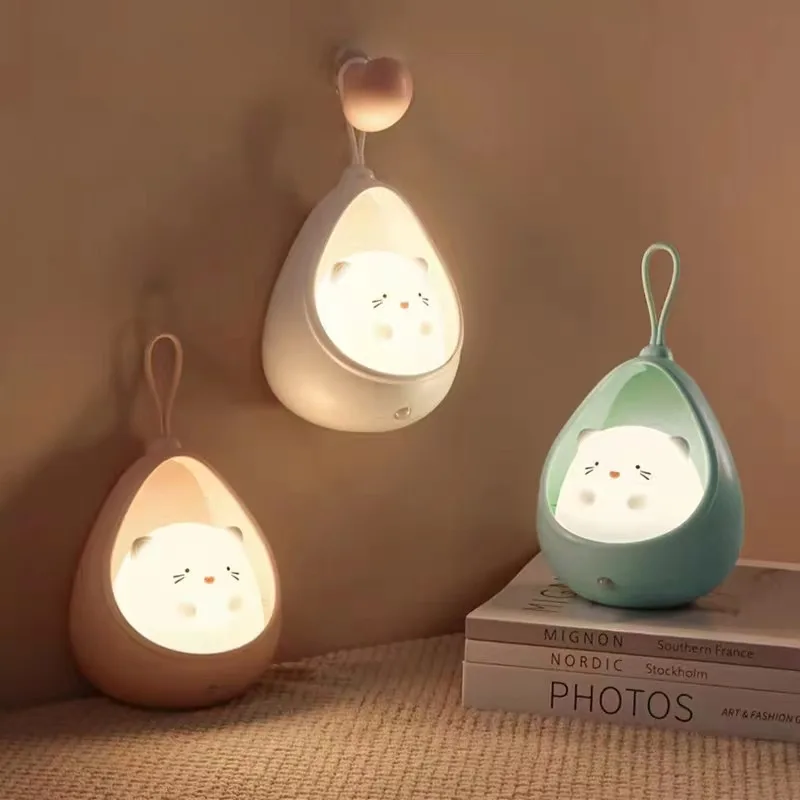 Lampe de Table LED Rechargeable en Silicone pour Enfant, Luminaire Mural avec Capteur de Contrôle, Animal Mignon