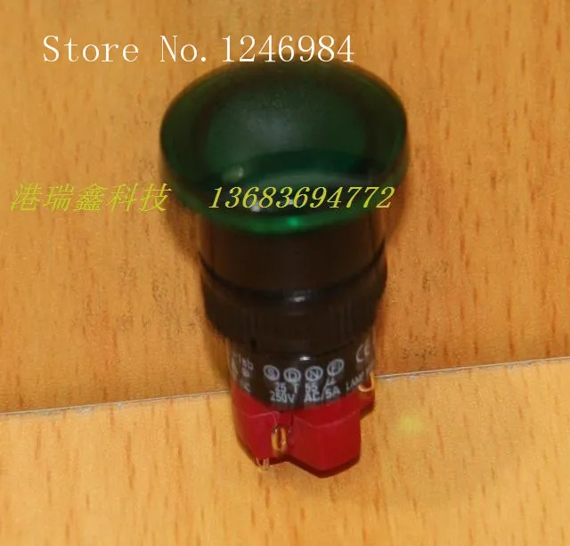 M16 قفل إعادة تعيين زر التبديل ديكا تايوان التحالف التقدمي جولة واحدة أحمر أخضر الفطر رئيس D16LMR1-1AB D16LAR1-1AB-10pcs