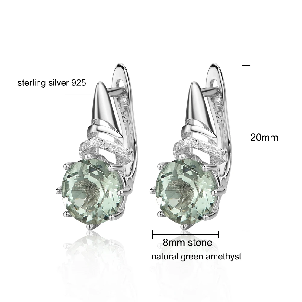FFGems Classic Design 925 Sterling Silver Natural Green Amethyst Gemstone White Gold Feminine Earrings Fine Jewelry Nice Gift - view 3