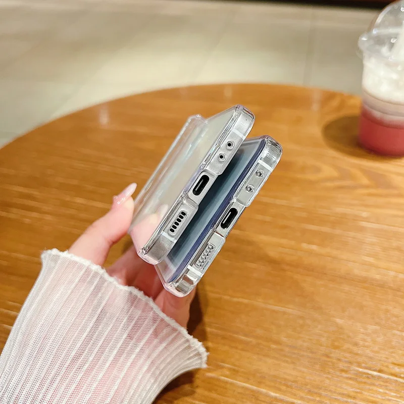Klare Handyhülle für Samsung Galaxy Z Flip 8 7 FE 6 5 4 3 5G Stoßfeste, faltbare, transparente, harte Schutzhülle für Samsung Z Flip8 Flip6 – Detail 5