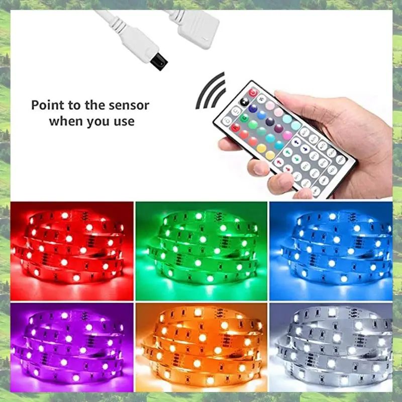 A59Z-2Set 20M RGB LED Strip Light 3528 1200Leds ไฟ LED Strip แบบยืดหยุ่นพร้อมรีโมท 44 คีย์สําหรับห้องนอนฮาโลวีนคริสต์มาส