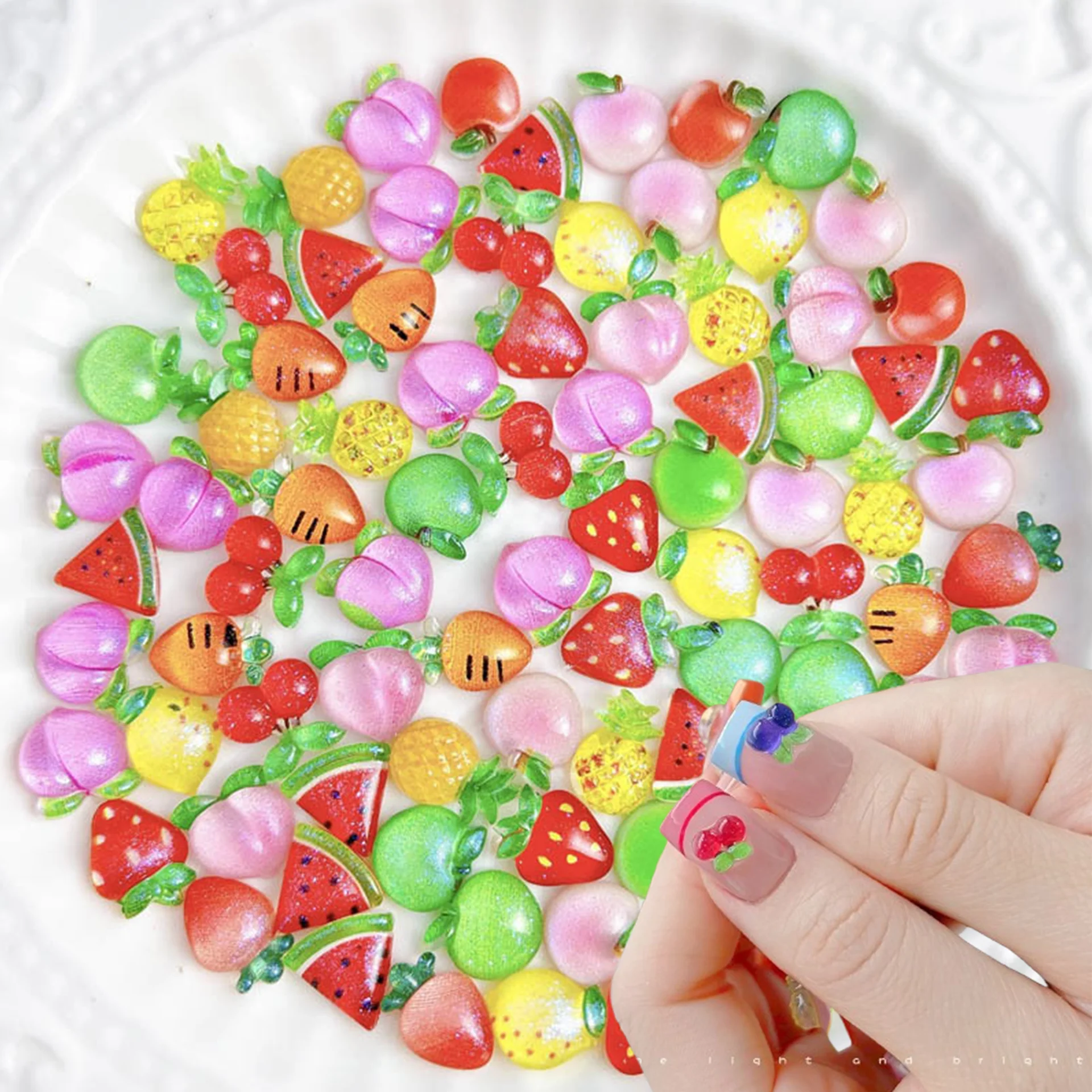 50Pcs Mix Harz Sommer Obst Nai – Nail Art Strawberry Bewertung und Preis