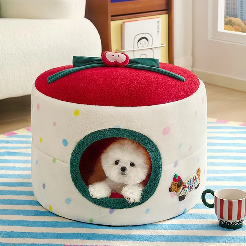 Winter Pet Dog House, Suitable for All Seasons, Closed and Cozy Dog Bed, Thickened for Cold Resistance, Cat and Pet Bed
