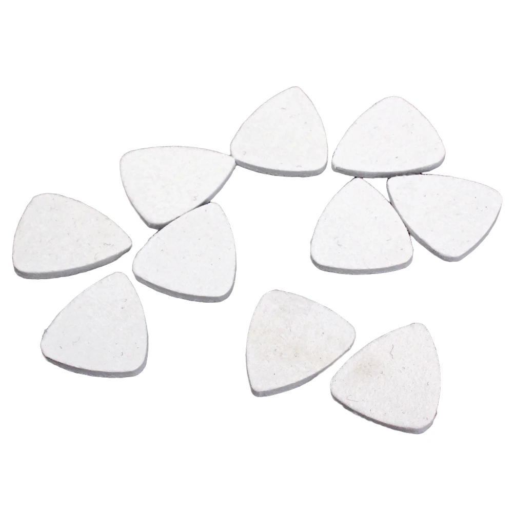 

10pcs Wool Felt Material Guitar Pick Bass Guitar Plectrum Ukulele Guitar Picks Accessories L04 (White)