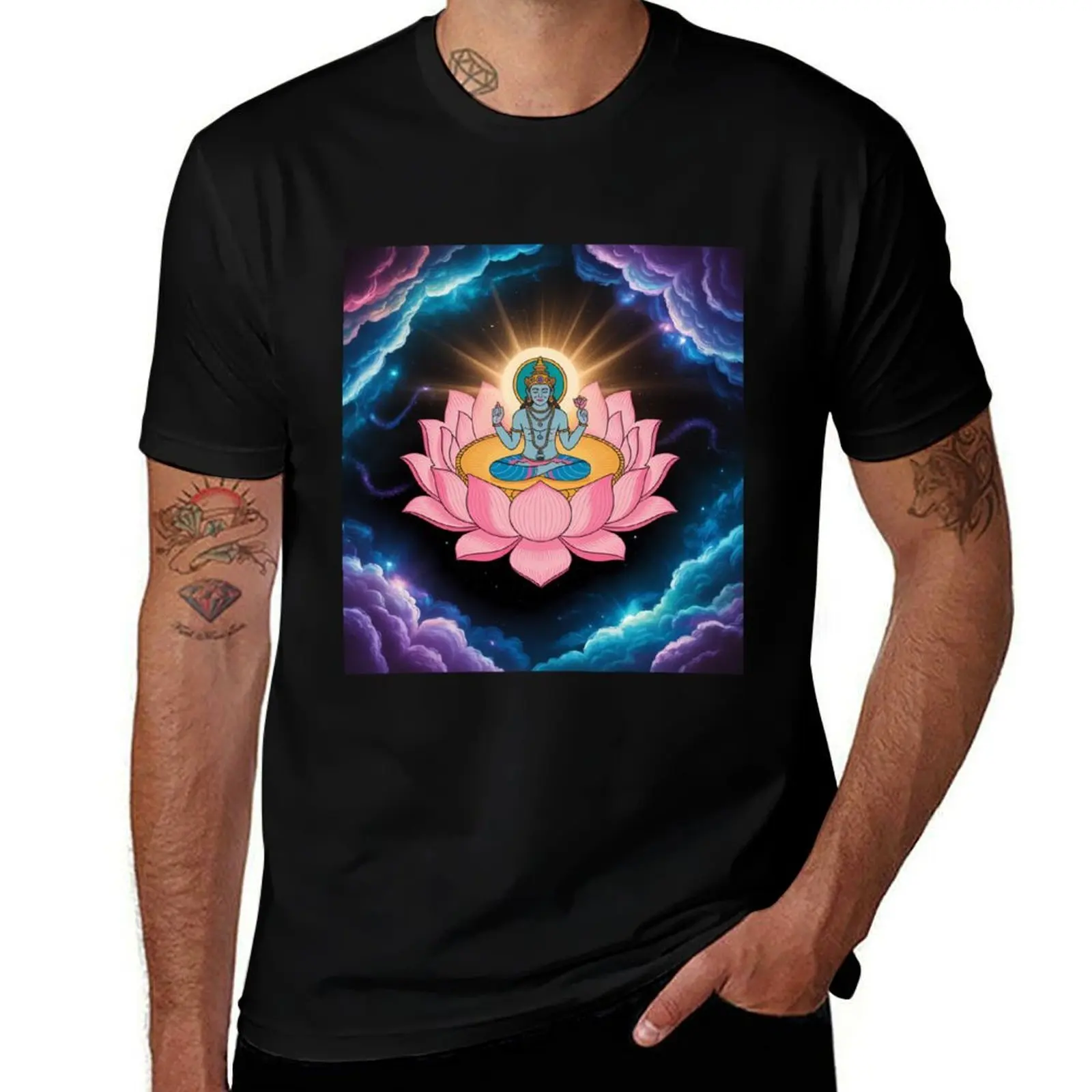 

Univers form of the lotus. T-Shirt plus size tops football t shirt man clothes plain t shirts men