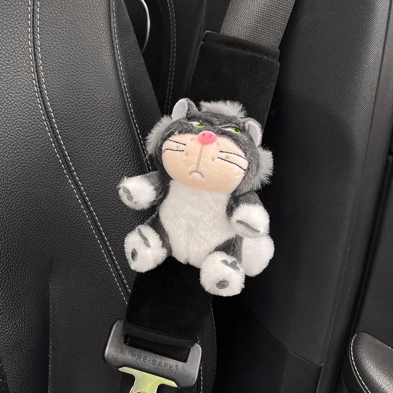 Nieuwe driekleurige autogordel schouderstuk schattige kat pop op een voertuig gemonteerde cartoon veiligheidsgordel decoratie universele auto-accessoires