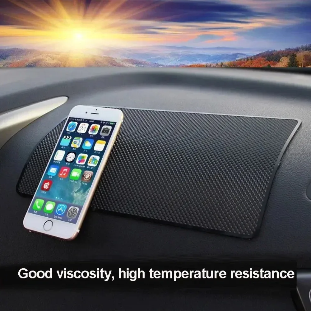 Car Dashboard Sticky Anti Slip PVC Mat Auto Non Slip Sticky Gel Pad For iPhone 17 16 15 14 13 12 Samsung Phone Sunglasses Holder