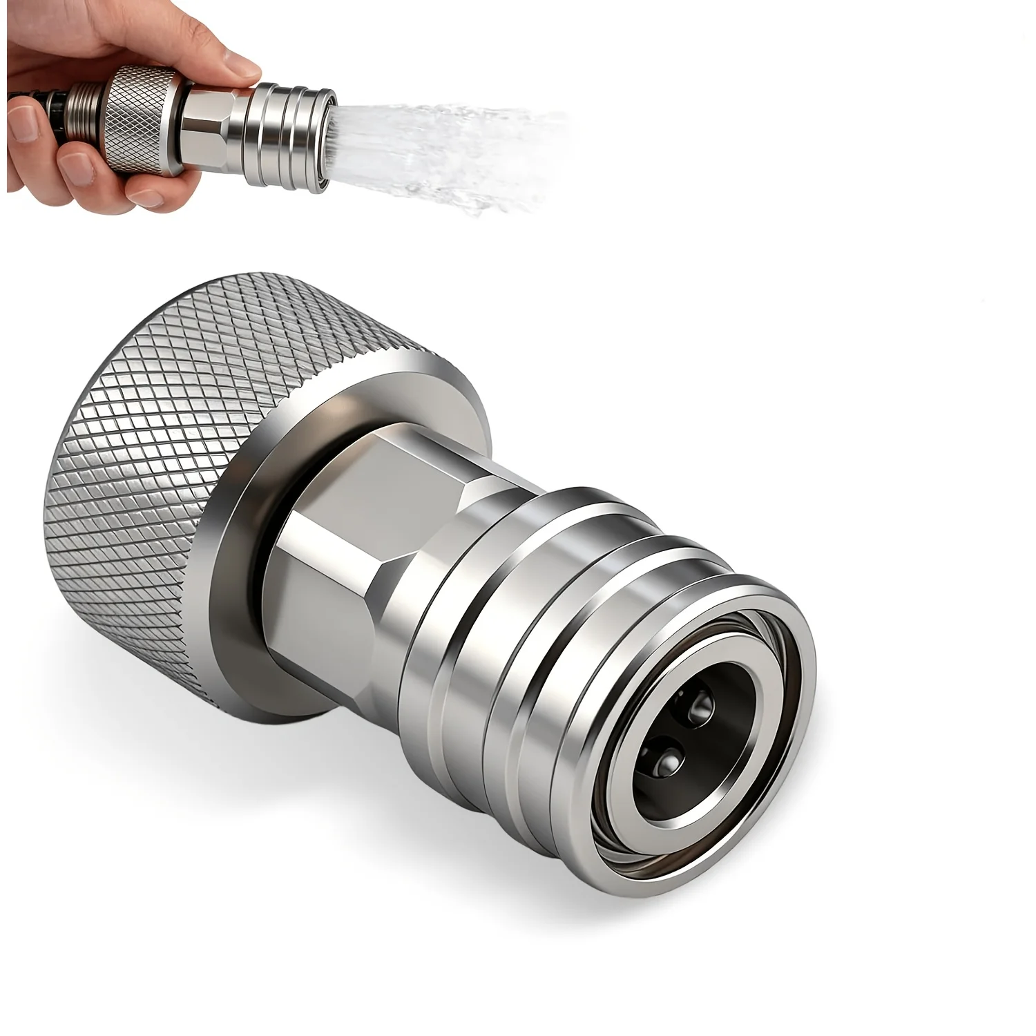 Garden Hose to Pressure Washer Adapter 3/4 GHT to 1/4" Quick Connect Converter Water Hose Stainless Steel