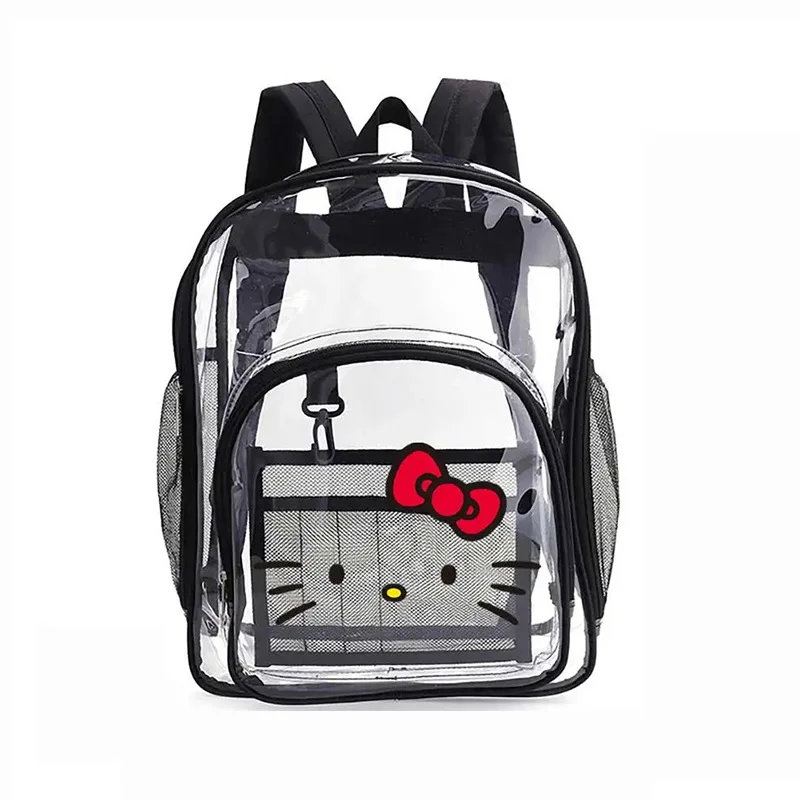 Kawaii Sanrio Hello Kitty Cartoon Outdoor Clear Backpack Waterproof Backpack Storage Bag Student Schoolbag Stationary Girl Gift