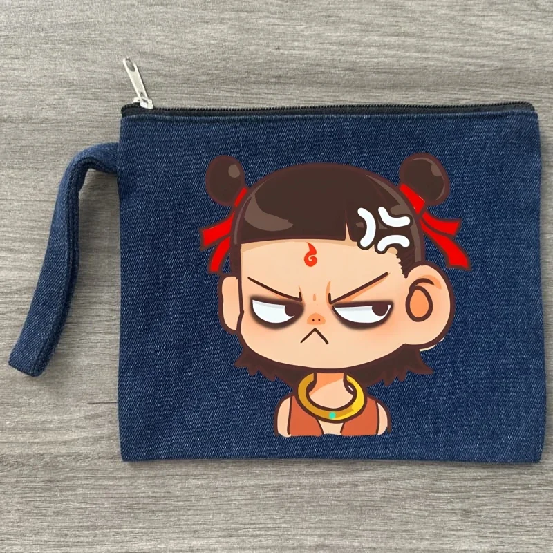 

Nezha Women Canvas Storage Pouch Multi Functional Denim Cosmetic Bag Zipper Pencil Case