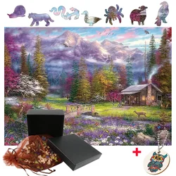 Unique Wonderful Scenery Puzzles DIY Wooden Jigsaw Puzzle Family Interactive Games for Adult Kids Toys Xmas Gift Home Decor