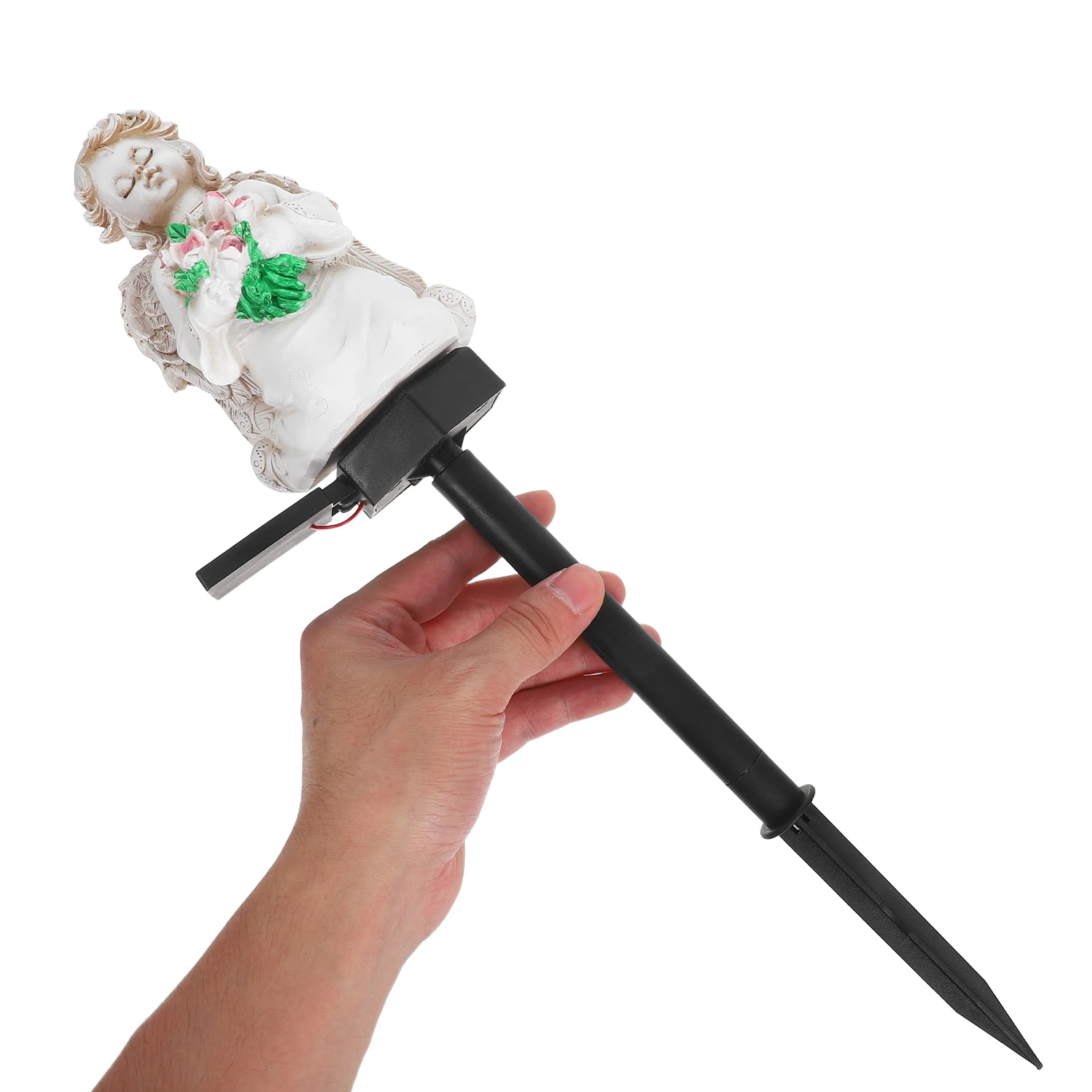 

Solar Garden Lights Decorative Courtyard Lawn Lamp Stake White Resin Fairy Lantern