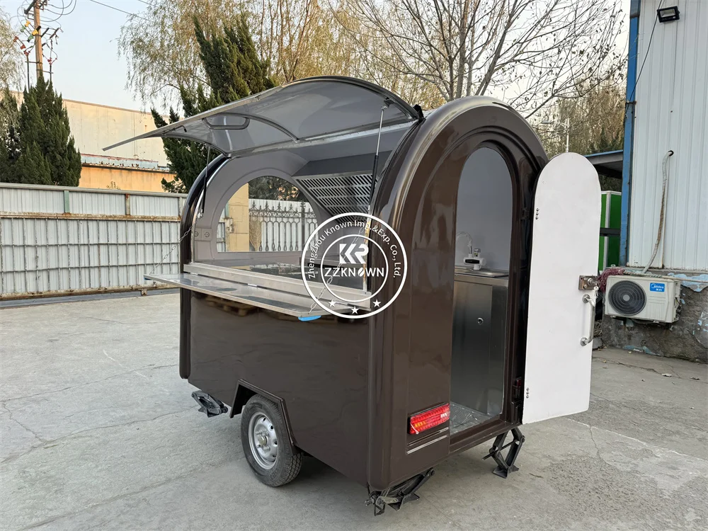 Remolque de comida de concesión de quiosco de bocadillos de pizza de calle de equipos de cocina personalizados de camión de comida rápida con ruedas