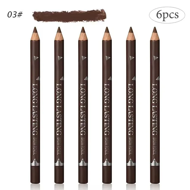 6/12Pcs Augenbraue Bleistift Wasserdicht Professionelle Frauen Augen Make-Up Stift Einfache Farbe Natürliche Schwarz Braun Kosmetische Schönheit augenbraue Werkzeug – Detail 8