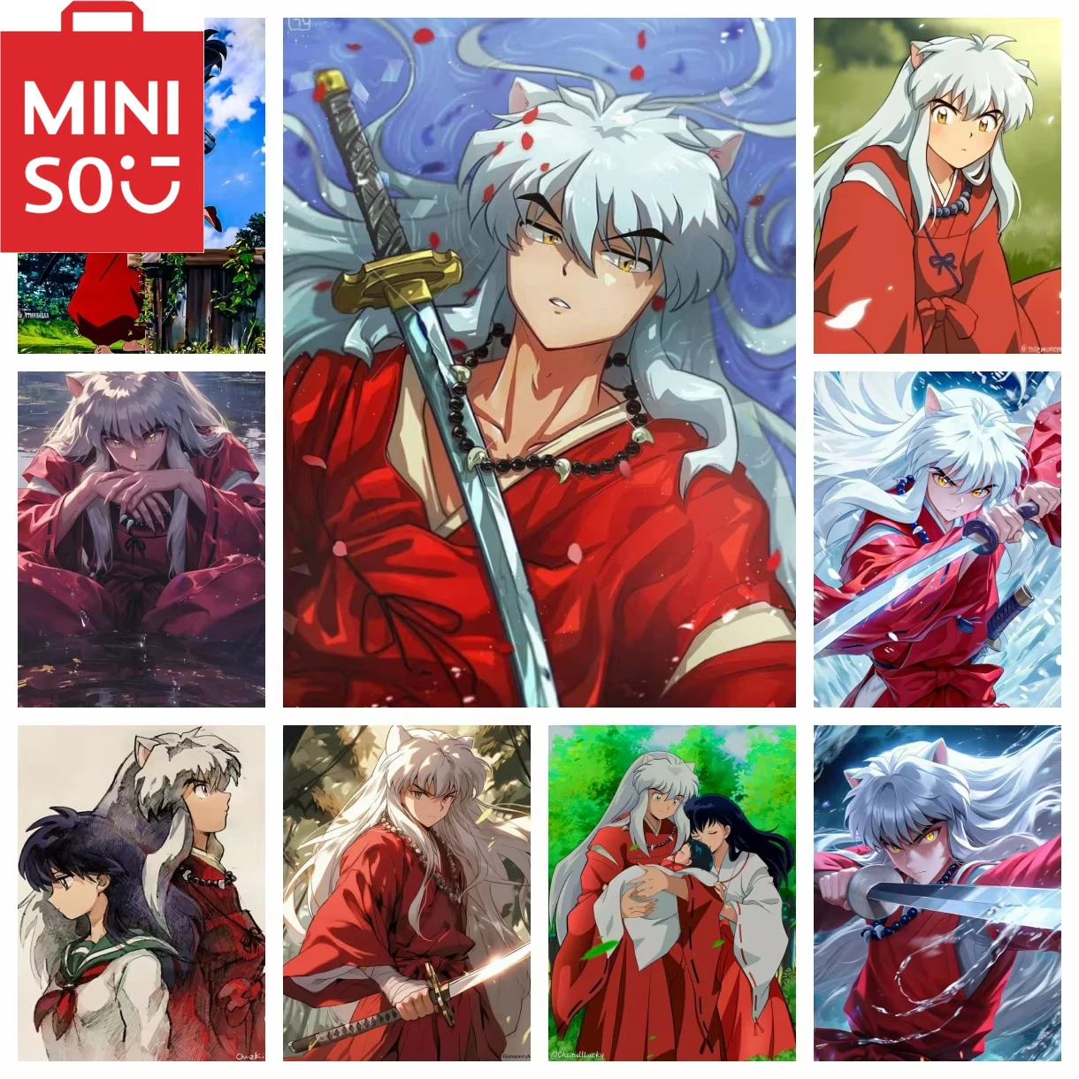 

MINISO картина маслом по номерам наборы аниме Inuyasha номер рисунок холст DIY картины по номерам домашний декор