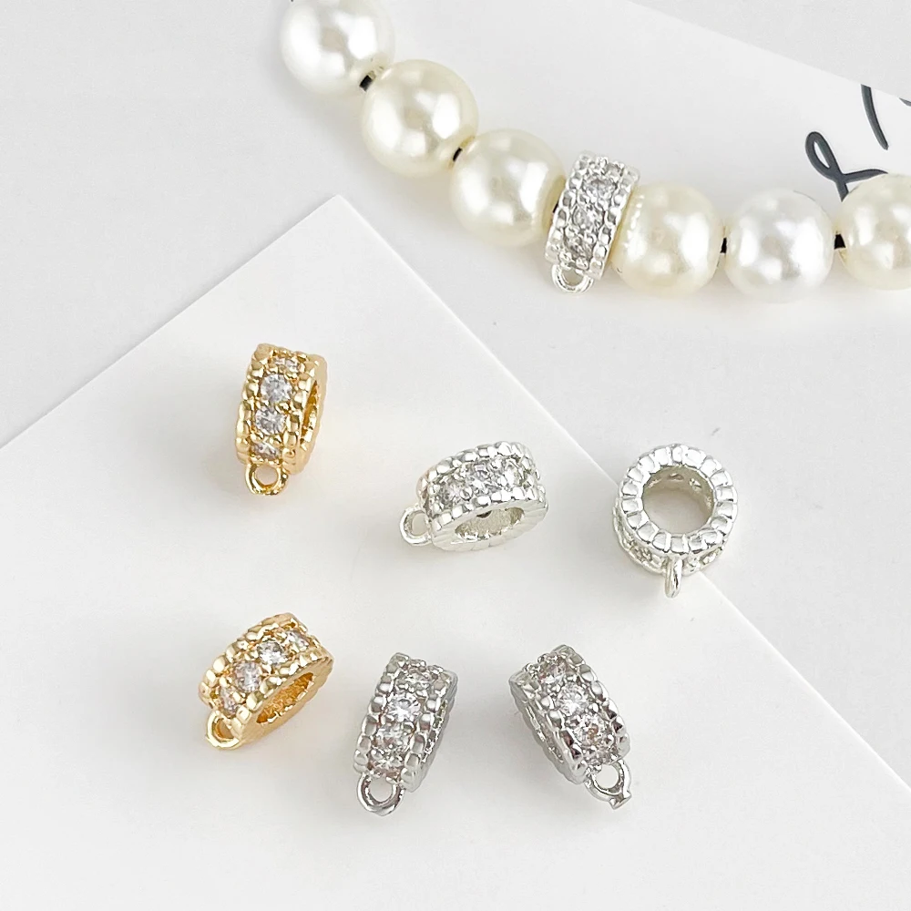 

Cordial Design 4*10MM 50Pcs Jewelry Accessories/Copper Connectors For Pearl Necklace/Hand Made/CZ Rhinestone Loop #195851