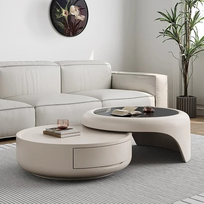 

Clear Round Coffee Tables Design Storage Unique Modern Center Coffee Tables Living Room Floor Mesa Centro Salon Home Furniture