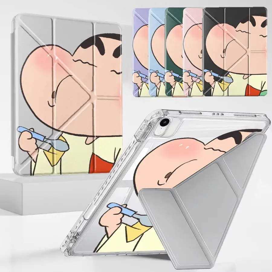 

Y-Fold Holder Cover Tablet Case For iPad Mini 6 7 Pro 11th 10th 9th 8th 7th 12.9inch Pro 2025 Air 4 5 M3 M2 M4 11inch Shin-chan
