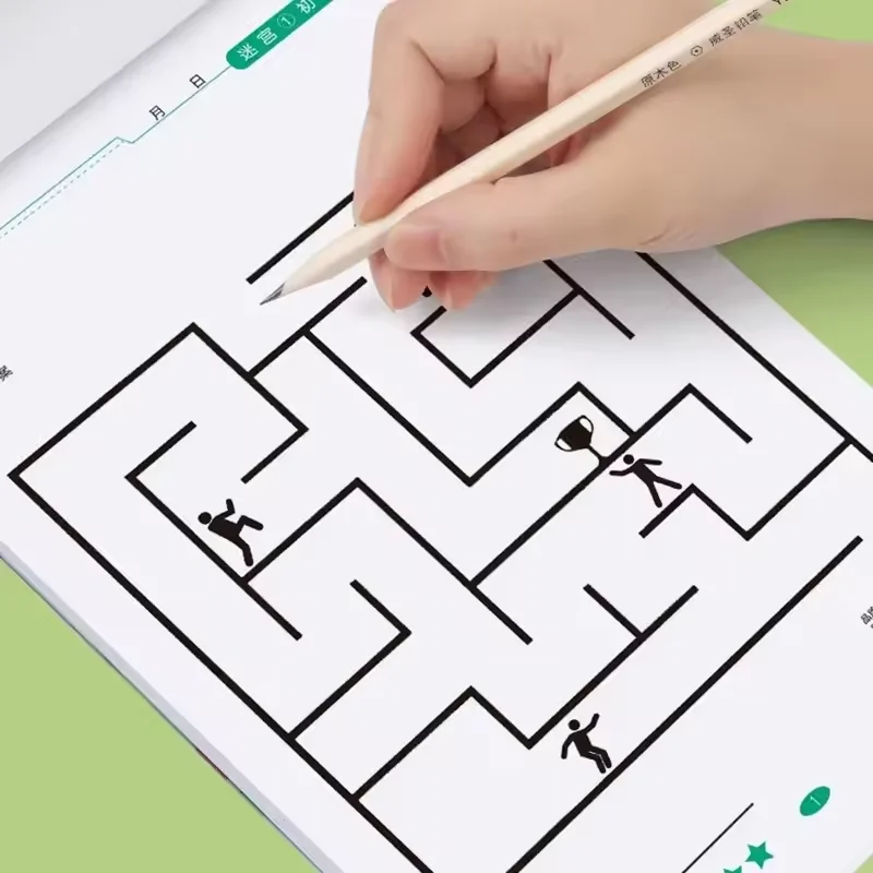 64 maze challenge game book student concentration training intelligence development puzzle children spatial thinking maze game