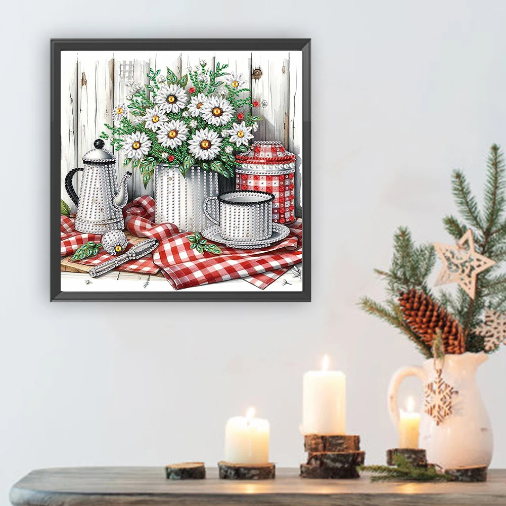 

5D DIY Partial Special Shaped Drill Diamond Painting Kit Flower Decor 30x30cm (G)