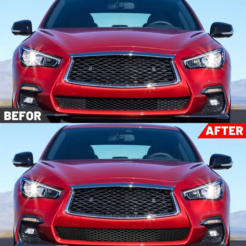 Fit Infiniti Q50 Sport 2018-2022 Front Bumper Lower Grille Black Grill Honeycomb