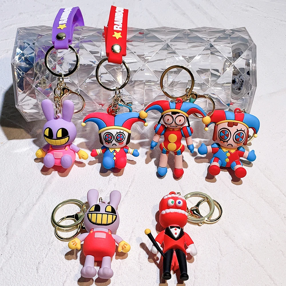 Magical Digital Circus Pomni Jax Silicone Cartoon Keychain Toy Theater Rabbit Doll Filling Toy Children's Christmas Gift