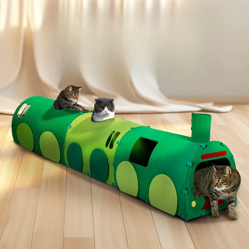 

Cat tunnel cat scratching board self-hi green leather car channel drilling corrugated non-woven claw grinding car