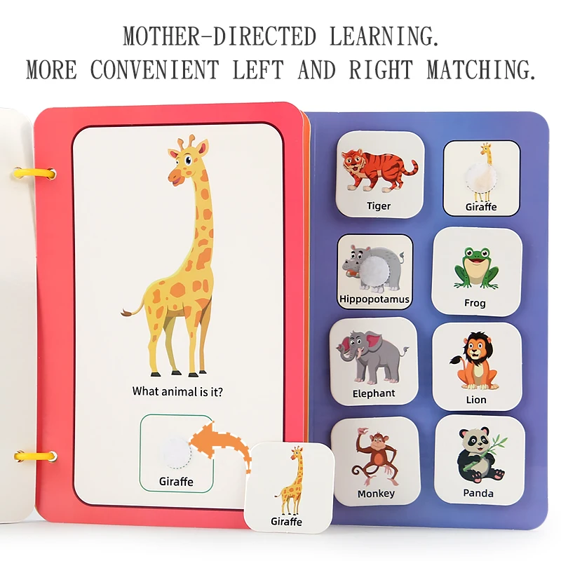 Montessori Baby Busy book My First Quiet Book Paste Early Learning Education Toy Children Toy Matching Game for Babies 2 3 Year view 4