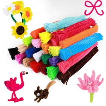 50/100 pièces 30cm tiges de Chenille nettoyeurs de tuyaux enfants en peluche jouet éducatif coloré nettoyeur de tuyaux jouets à la main bricolage artisanat fournitures
