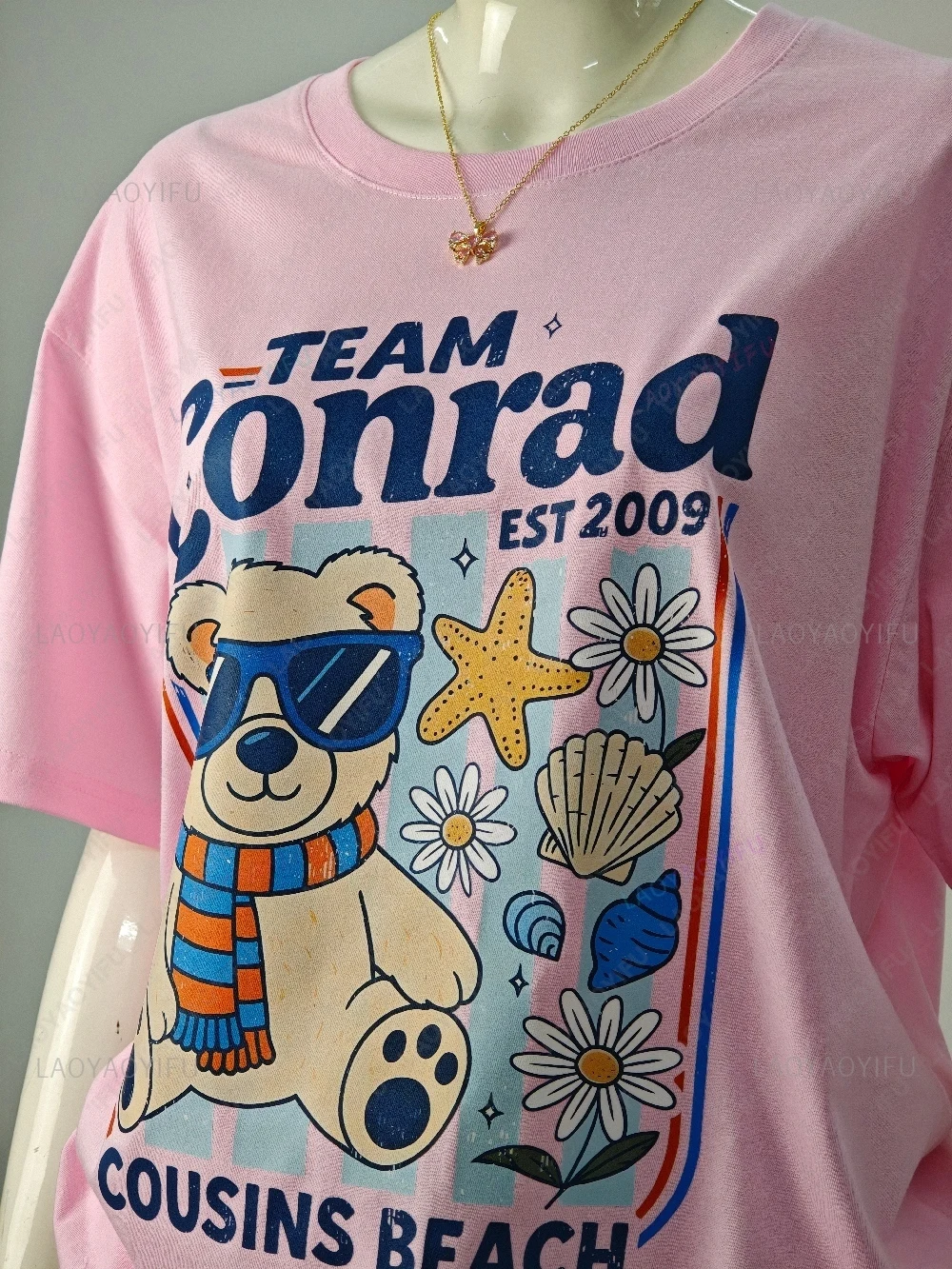 Estate I Turned Pretty Cousins Team Conrad Junior Mint Bear T-shirt grafiche Donna Uomo Vacanza al mare T-shirt ampia in cotone