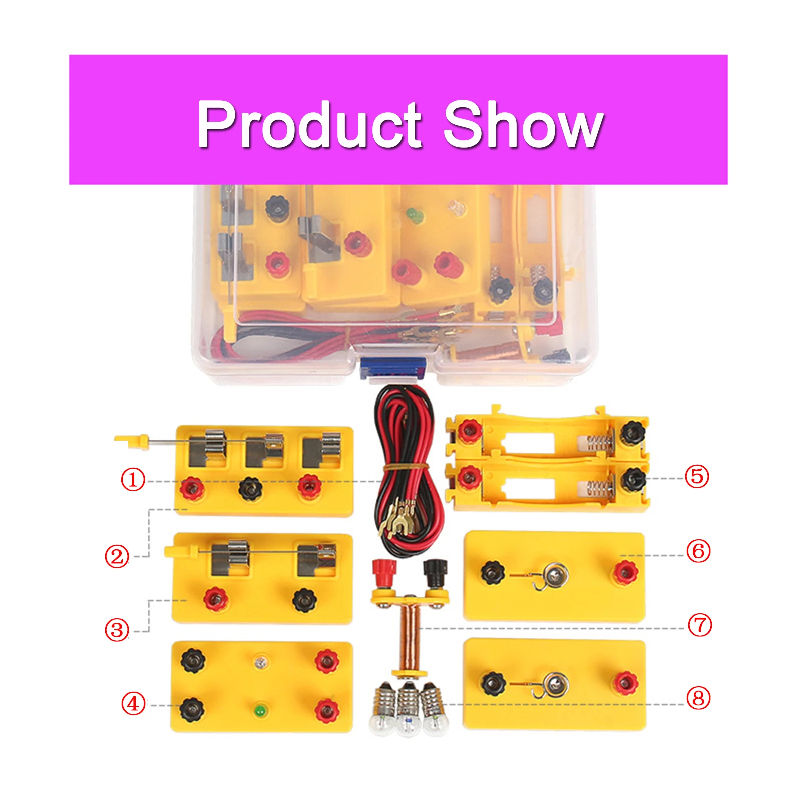 Juguete eléctrico de circuito básico para niños, Kit de aprendizaje de magnetismo eléctrico, ayuda física, juguete educativo