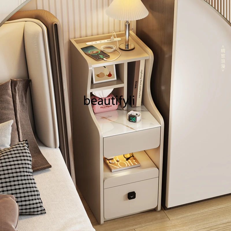 

Sofa Side Table Bedside Table Living Room Side Cabinet Storage Rack Charging Bed Head Bedside Sandwich Cabinet