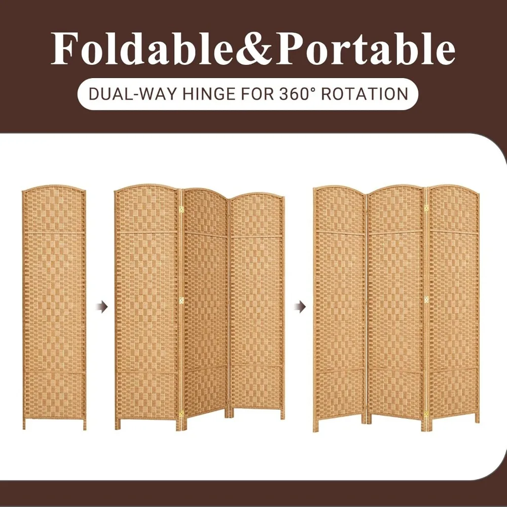 شاشات الخصوصية القابلة للطي - 3 فواصل لغرف الألواح للمساحات الطويلة مقاس 16 بوصة، وأقسام حائط مؤقتة بطول 6 أقدام لفصل المساحة