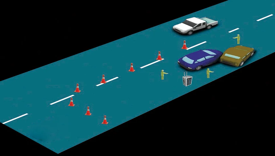 ระบบเตือนภัยการบุกรุกในเขตงานจราจร