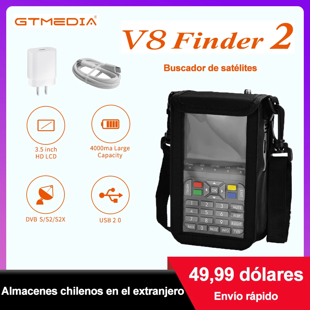 

GTMEDIA V8 Finder 2 Satellite Finder,DVB-S2X/S2/S, MPEG-2/MPEG-4 Supports scan of Auto, Blind, Manual or NIT，multi-languauge