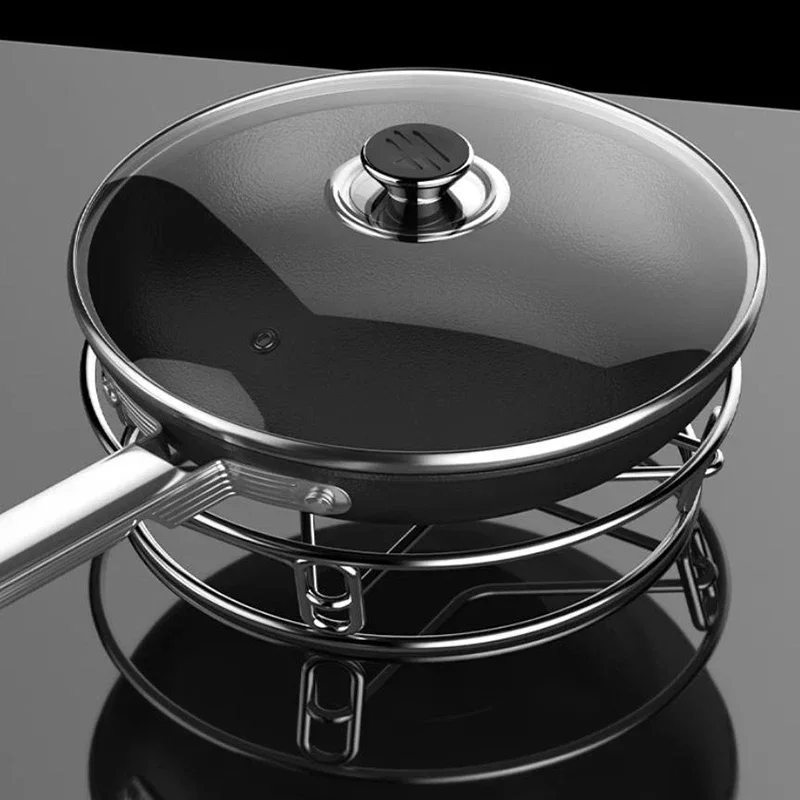 Durable Firmly Kitchen Accessories Pots And Pan Holder Pot Pad Stainless Steel Round Pot Holde Multi-function Place