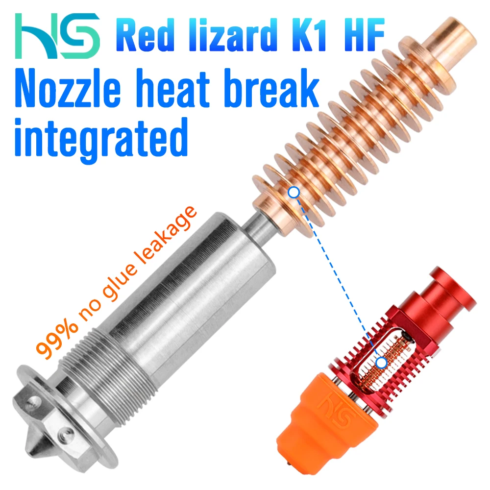 Haldis 3D Red Lizard K1/V5 HF High Speed Extrusion Head Genuine Service Parts for Red Lizard K1/V5 HF Hot End