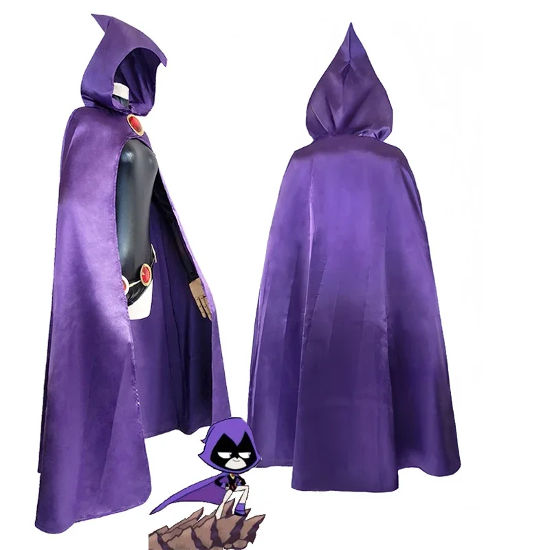Костюм для косплея Dames TeenTitans-Raven, комбинезон с грубой каминкой, костюм на Хэллоуин, униформа для Meisjes