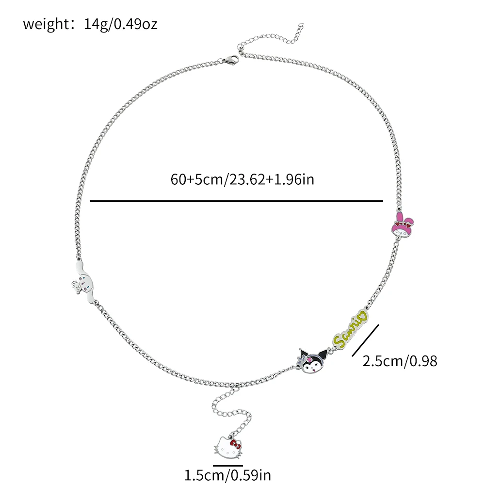 قلادات سانريو كورومي للنساء ، مرحبا كيتي وقرفة القرفة قلادة حلوة ، هدية الموضة #2