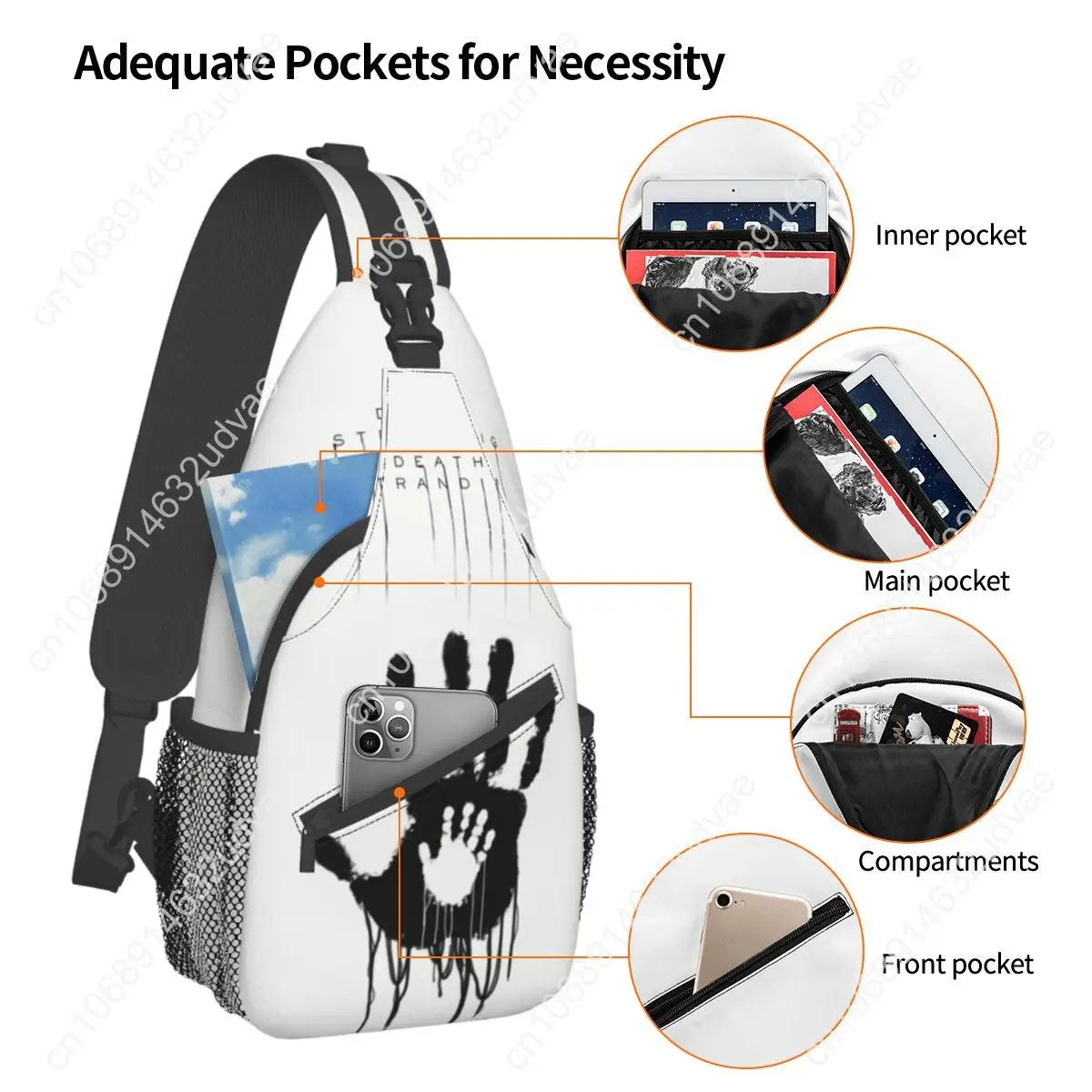 Death Stranding Hand Small Sling Bag Chest Crossbody Shoulder Sling Backpack Travel Hiking Daypacks Kojima Hideo Metal Gear Bags