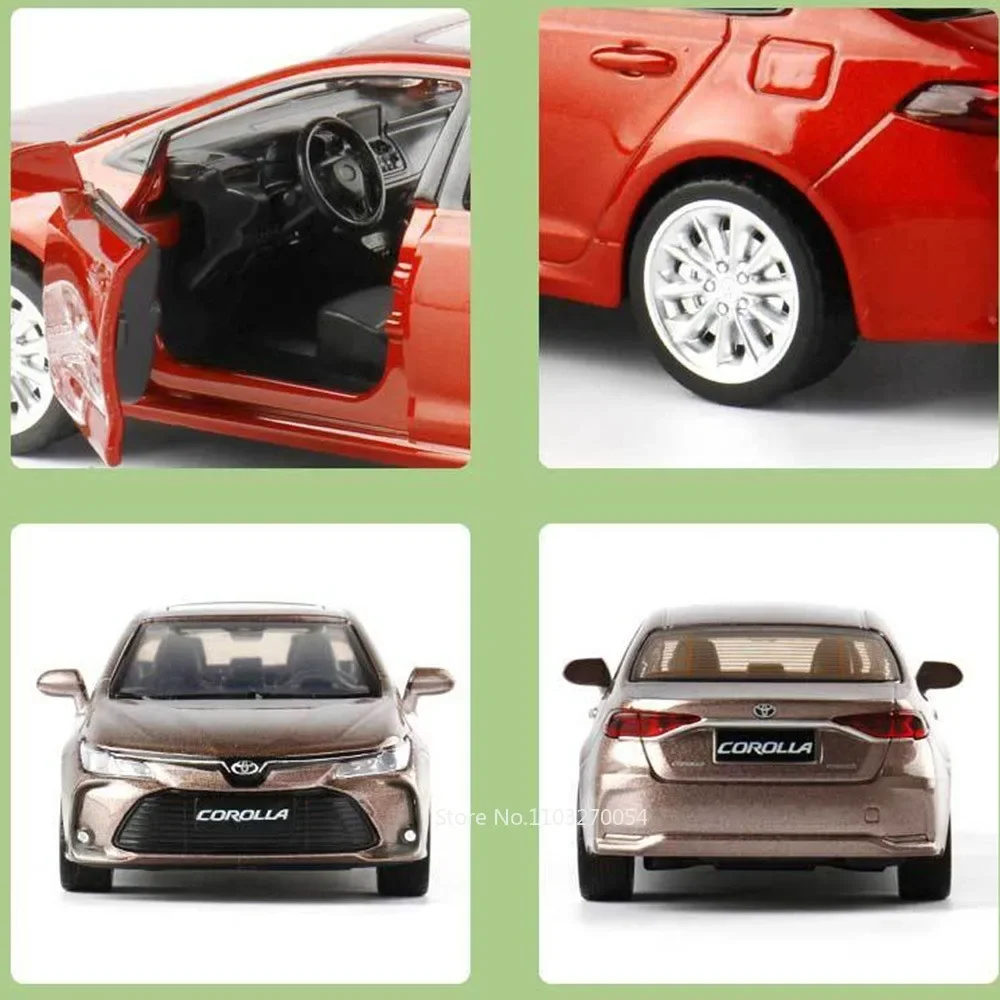 1:33 TOYOTA Corolla Hybrid Alloy Car Diecast Toy Model Doors Opened Sound Light Pull Back Toys Children\'s Toy Collectibles Gifts