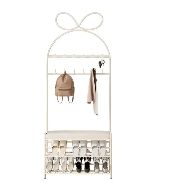 

Cream wind, entrance, shoe changing stool, with coat rack, seating type, integrated entrance