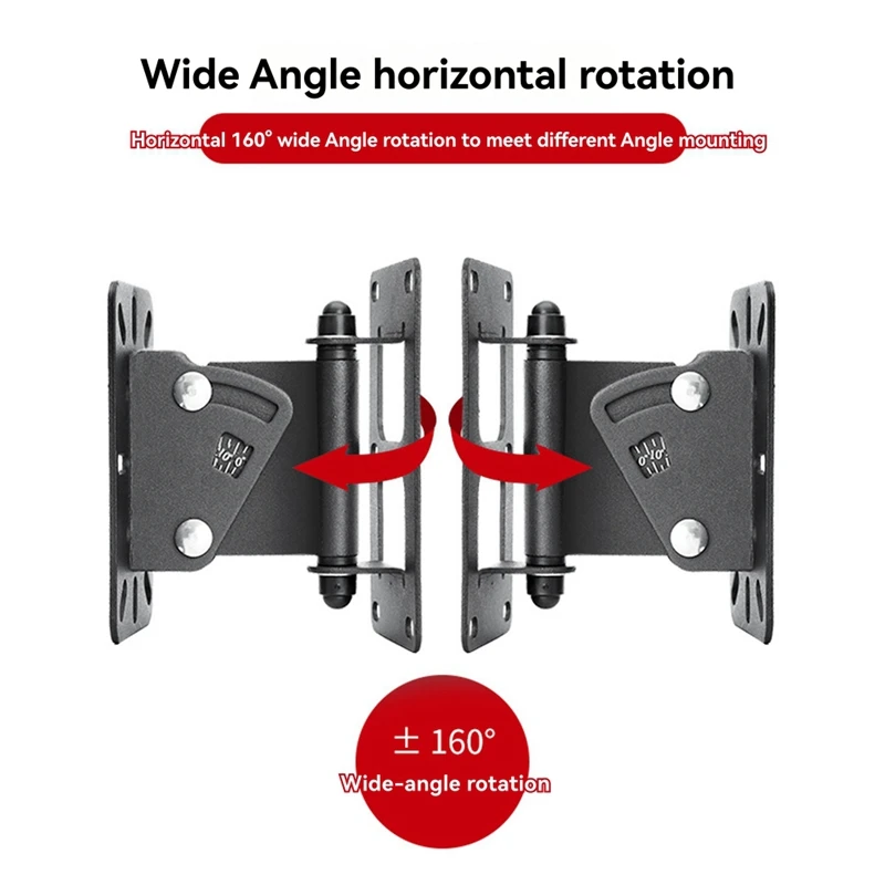 Heavy-Duty Speaker Wall Mount, Universal Adjustable With Tilt And Swivel For Bookshelf
