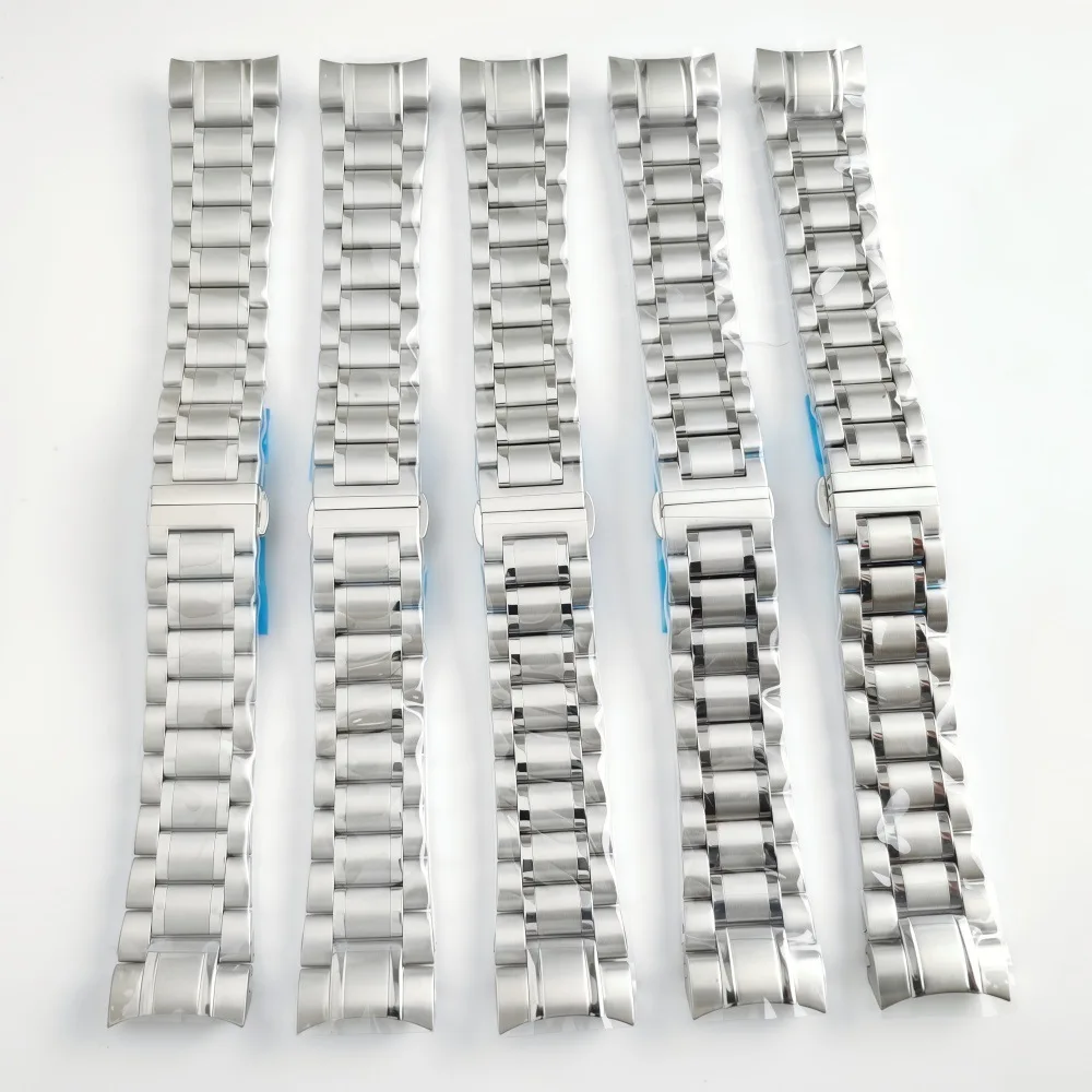 

21 мм пять ремешков кольцо Тай Чи GS браслет из нержавеющей стали твердая дуга пряжка-бабочка стальной ремешок аксессуары для механических часов