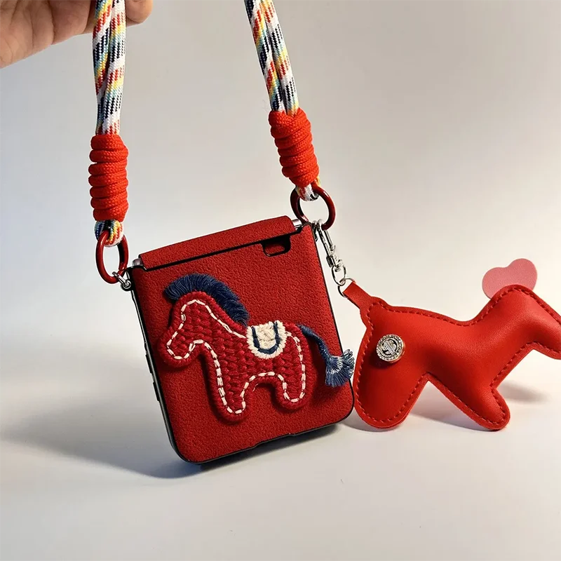 

chinese new year horse phone case horse cover for Samsung Z Flip7 zflip6 zflip5 4 /Xiaomi mix flip/Xiaomi mix flip 2 Case Ponny
